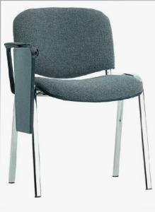 Стул офисный Изо хром со столиком  (ткань серая)