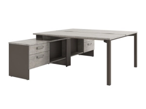 Стол-тандем на 2 р.м. с тумбой Solution D-424 1750х2380х750 